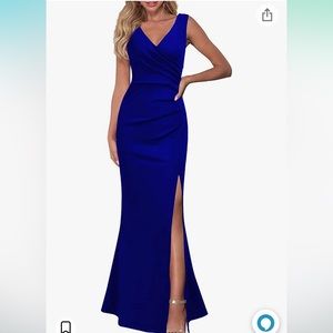 WOOSEA Women Sleeveless V Neck Split Evening Cocktail Long Dress NWT large